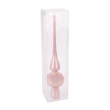 SKLENENÁ VIANOČNÁ ČIPKOVANÁ DEKORÁCIA V PVC KRABICI, "SILKPINK"