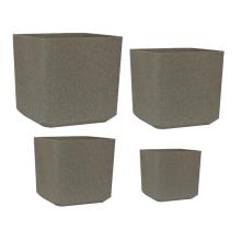 SÚPRAVA VONKAJŠÍCH KVETINÁČOV, 4 KUSY, OBDĹŽNIKOVÝ, "CUBIC PLANTER", STARÝ PIESKOVEC