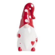 PORCELÁNOVÉ MANŽETOVÉ GOMBÍKY S BODKOVANOU ČIAPKOU, ČERVENO-BIELE