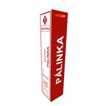 PAPIEROVÉ VRECKÁ S PODLOŽKOU NA BRANDY, S CHLOPŇOU SO STUHOU, "BELSŐLEG PÁLINKA", ČERVENÉ A BIELE