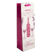 PAPIEROVÉ TAŠKY S VÍNOM, MATNÉ, S NÁPISOM "WINE", BIELO-RUŽOVÁ FĽAŠA VÍNA, POHÁRE