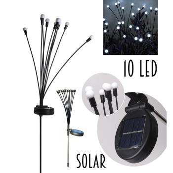 ZÁHRADNÉ SOLÁRNE, BOBUĽA 10 LED, TEPLÁ BIELA